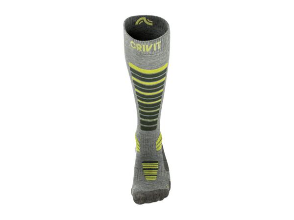 CRIVIT Kids' Grey & Yellow Winter Sports Socks - 1 Pair