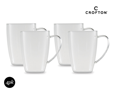 Glass Teacup and Saucer 4pk or Cappuccino Glass 4pk