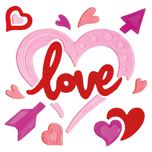 Valentine Gel Clings - Love Hearts