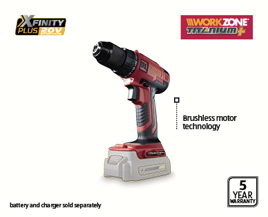 20V Drill with Brushless Motor Skin