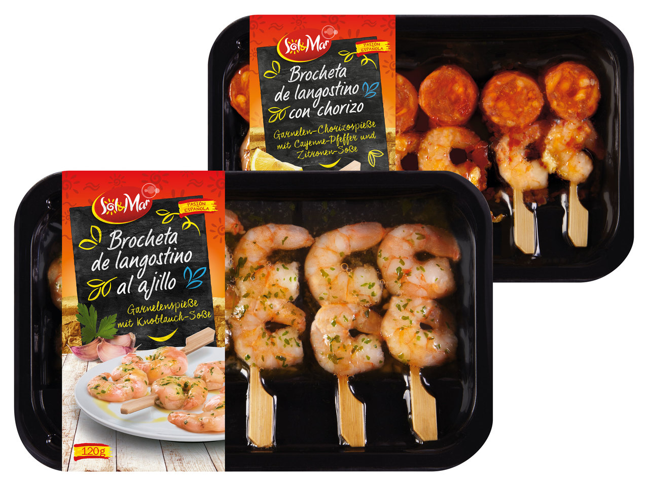 SOL & MAR Brocheta de langostino