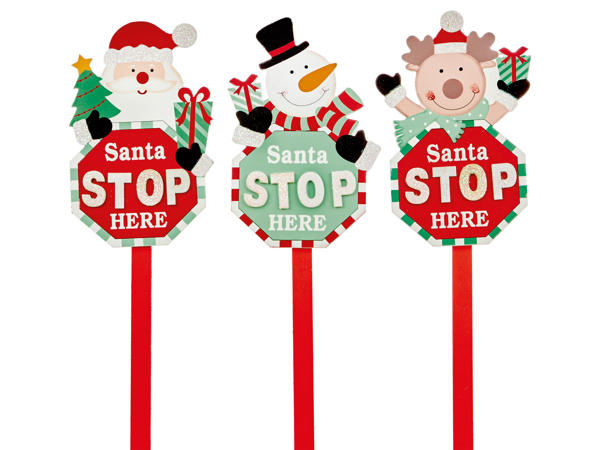 68cm Santa Stop Here Sign