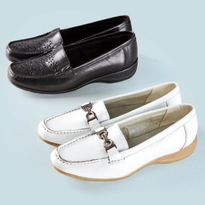 Leder-Sommermokassins für Damen