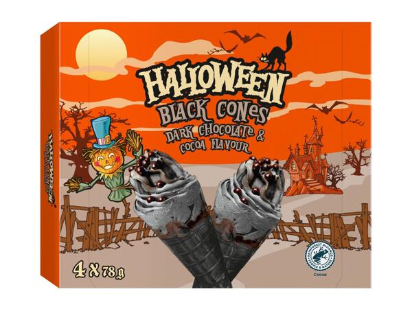 Halloween Black Ice Cream Cones Assorted
