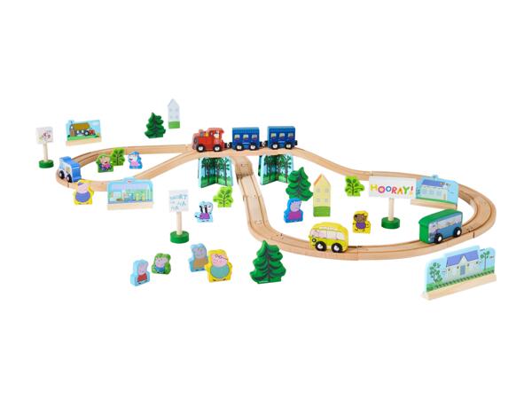 Set trenino in legno "Peppa Pig"