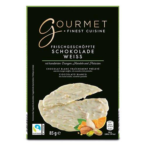 GOURMET Frischgeschöpfte Schokolade , weisse Schokolade