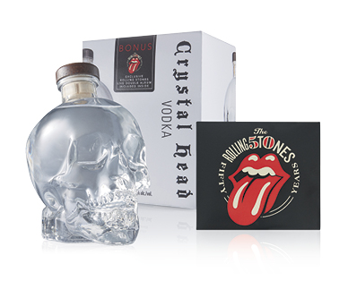 Crystal Head Vodka 700ml with bonus Rolling Stones CD