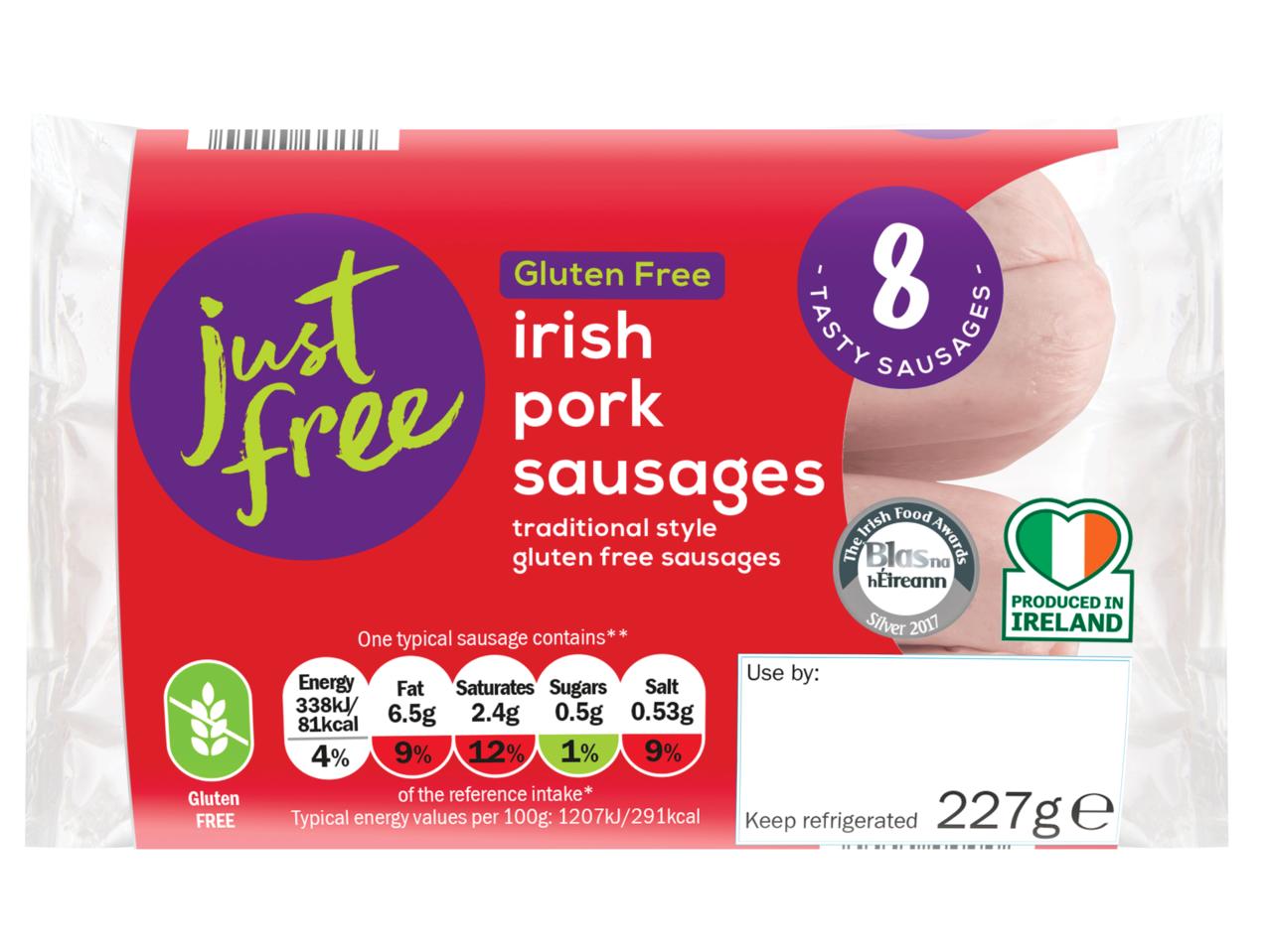 JUST FREE Gluten-Free Pork Sausages