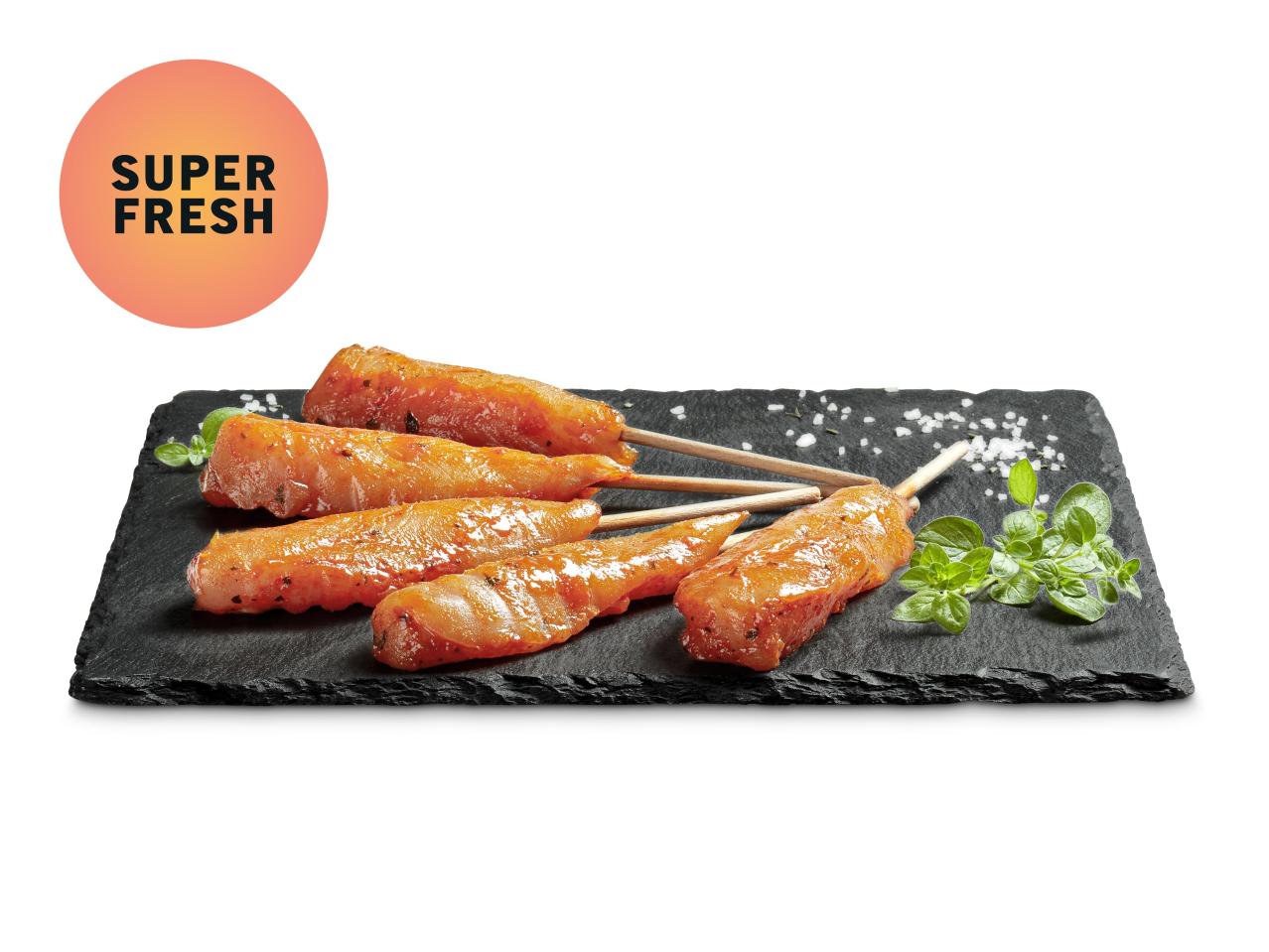 Mini brochettes de blanc de poulet