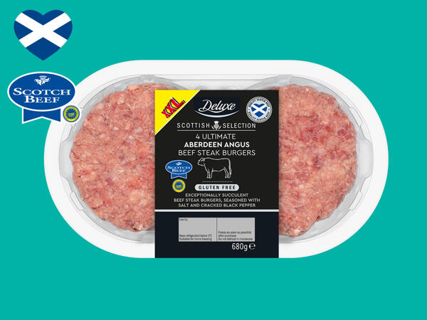 Deluxe 4 Ultimate Aberdeen Angus Beef Steak Burgers - Lidl - Great ...