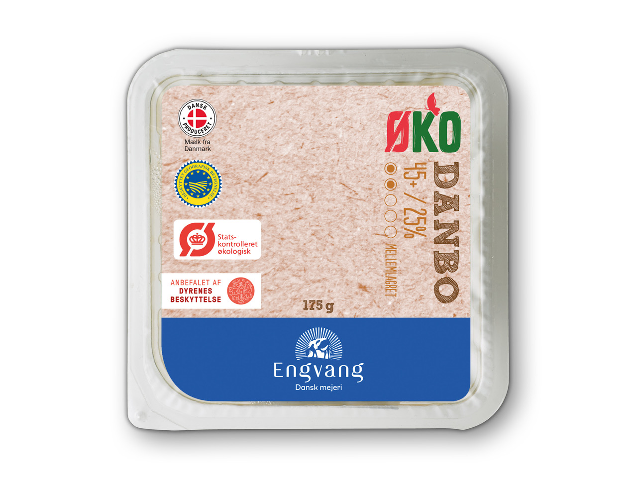 ENGVANG Økologisk mellemlagret skiveost 45+