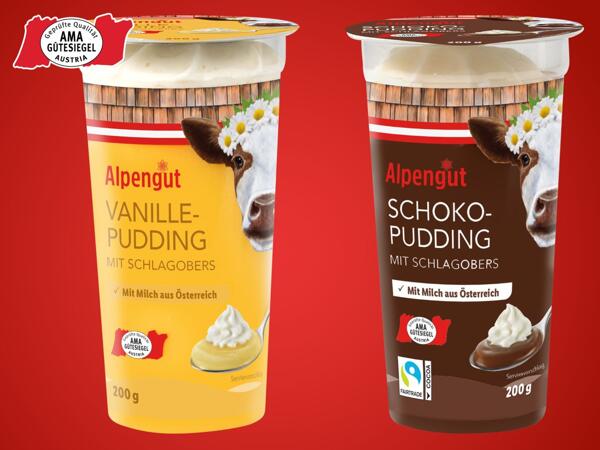 Pudding mit Schlagobers
