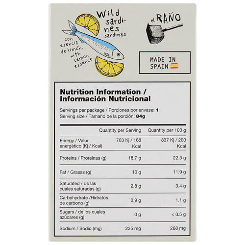 Wild Sardines with Lemon Essence 120g