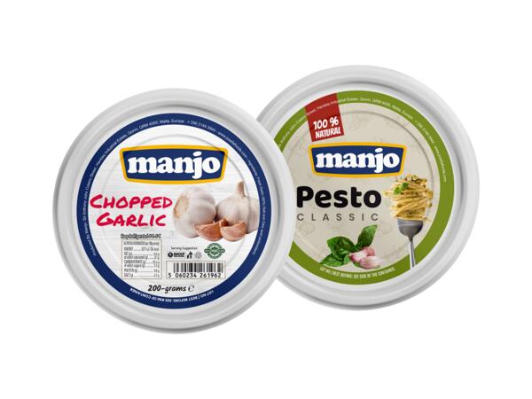 Chopped garlic or pesto