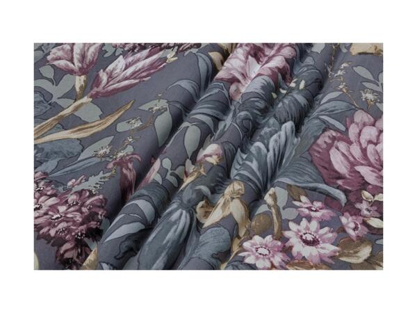 Dark Grey Renforcé Duvet Cover Set With Floral Pattern - King