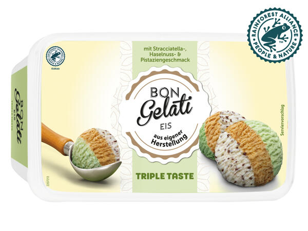 Bon Gelati Tricolore Pistazie/ Nuss/Stracciatella