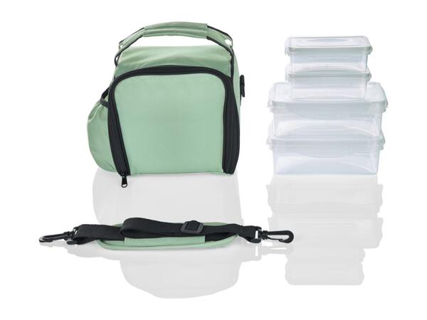 Livarno Home Green Cool Bag with Lunch Boxes