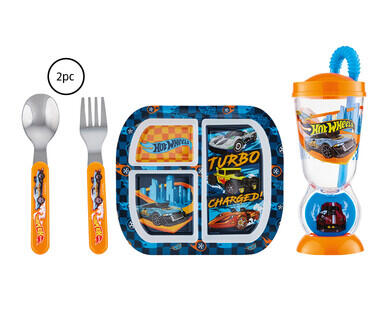 Licensed Children's Cutlery Set 2pc, Divided Plate or Spin Tumbler