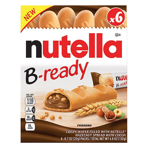 Nutella B-Ready Crispy Baked Wafers, 6 count