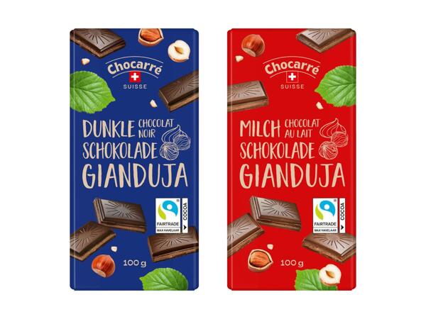 Tablette de chocolat gianduja