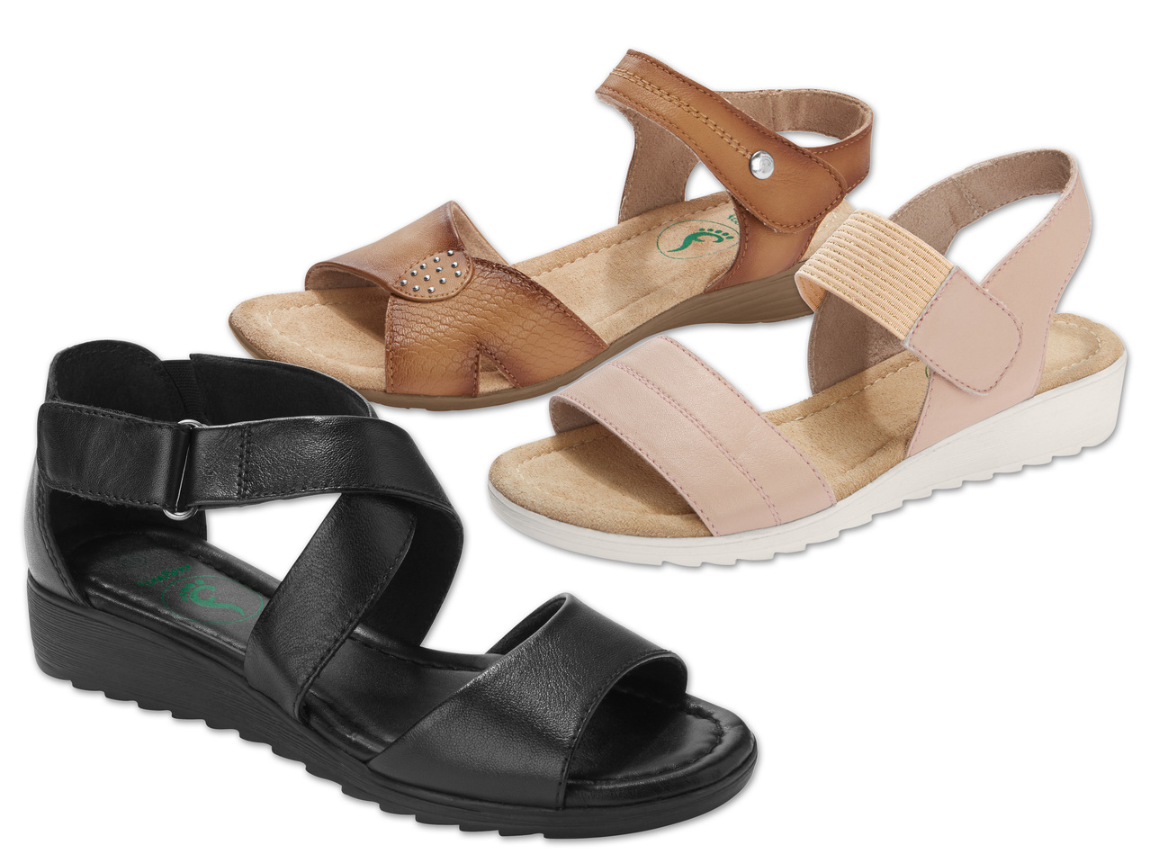FOOTFLEXX(R) Damen Komfort-Leder-Sandalen1