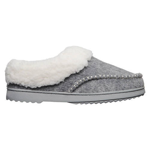 Ladies Memory Foam Slippers - Grey, 7