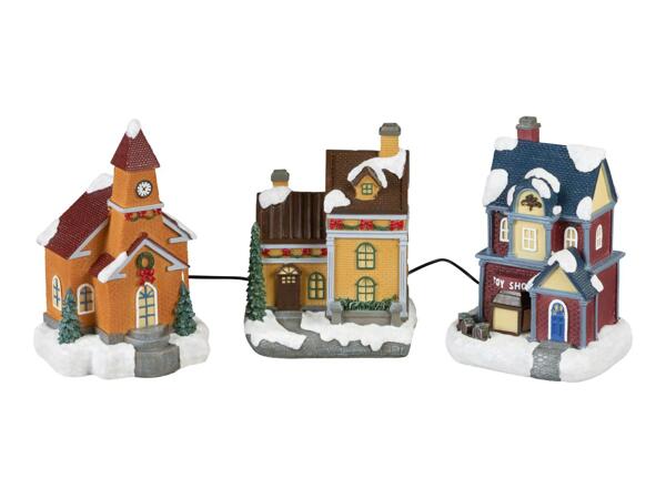 Livarno Home Light-Up Christmas Village Scene - 3 Pieces