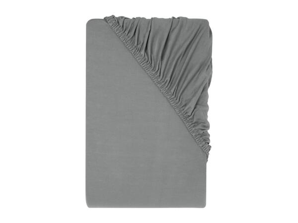 Grey Jersey Fitted Sheet - Double