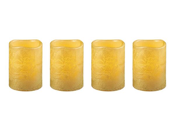 Livarno Home Golden LED Real Wax Candles - 4 Pack
