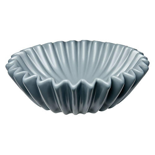 Decorative Ruffled Bowl, Gray