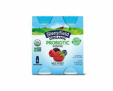 Stonyfield Organic Strawberry or Wildberry Yogurt Smoothies