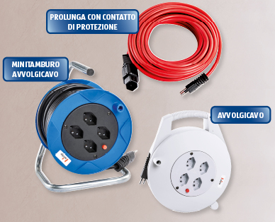 Prolunga con contatto di protezione/Minitamburo avvolgicavo/Avvolgicavo WORKZONE(R)