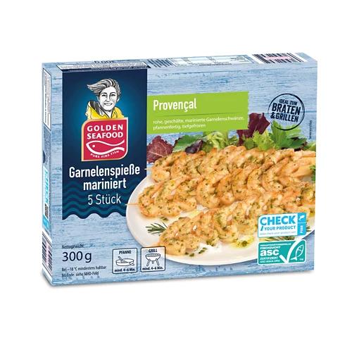 GOLDEN SEAFOOD Garnelenspieße, Mariniert