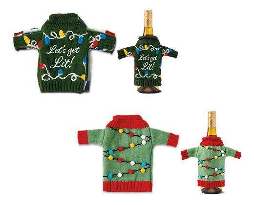 Merry Moments Ugly Sweater Wine Bottle Cover