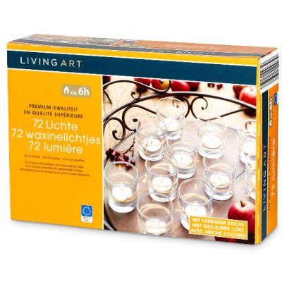 Bougies chauffe-plat, 72 pcs