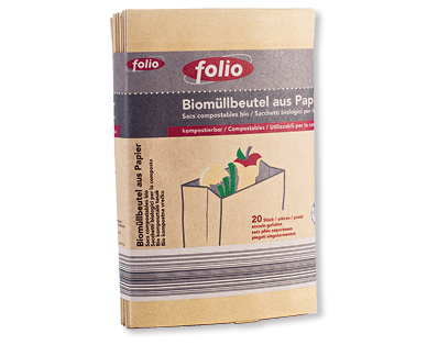Sac poubelle pour déchets organiques en papier FOLIO