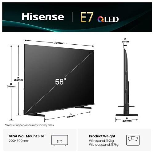 HISENSE HISENSE 58" (147cm) QLED Smart TV E7Q