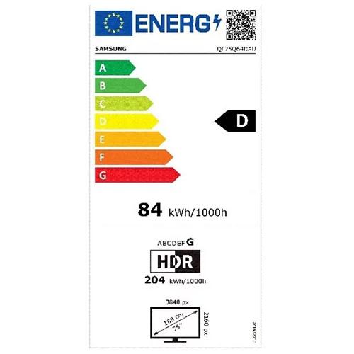 SAMSUNG TV QE75Q64D AUXXN 75" (189 cm), 3840 x 2160 (Ultra HD 4K), QLED