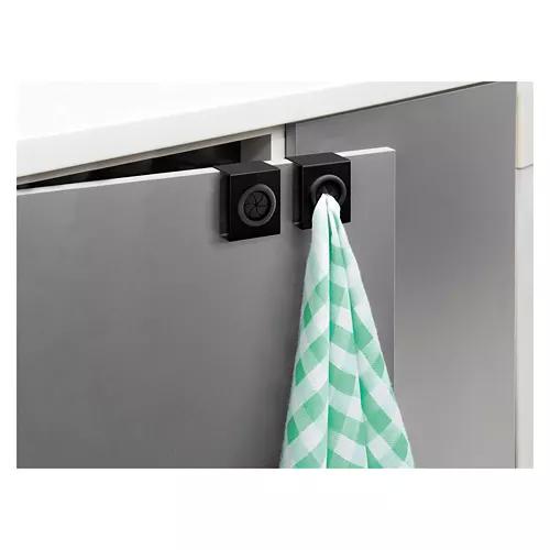 Kitchen Towel Holder Hook Set, Black