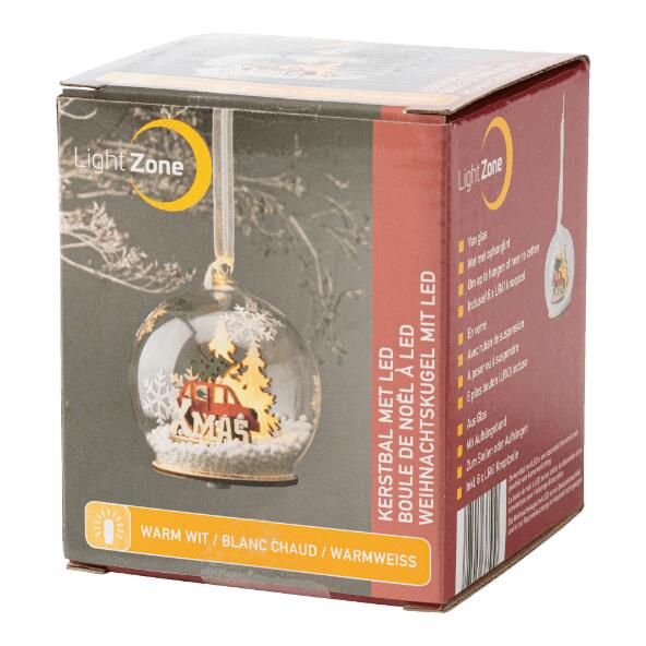 LIGHT ZONE(R) 				Glas-LED-Weihnachtskugel