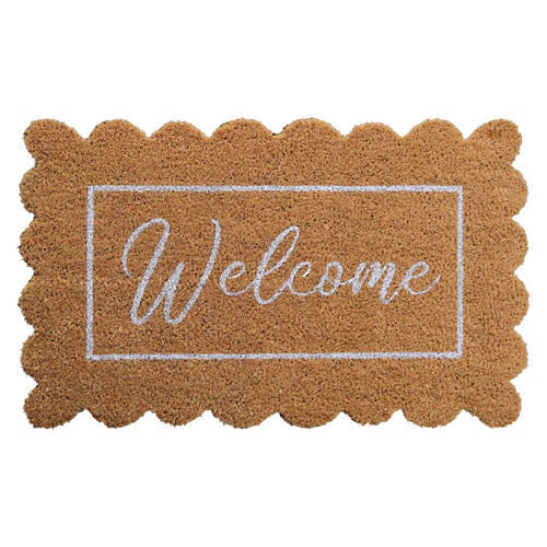18" x 30" Spring Coir Mat - Welcome Scallop