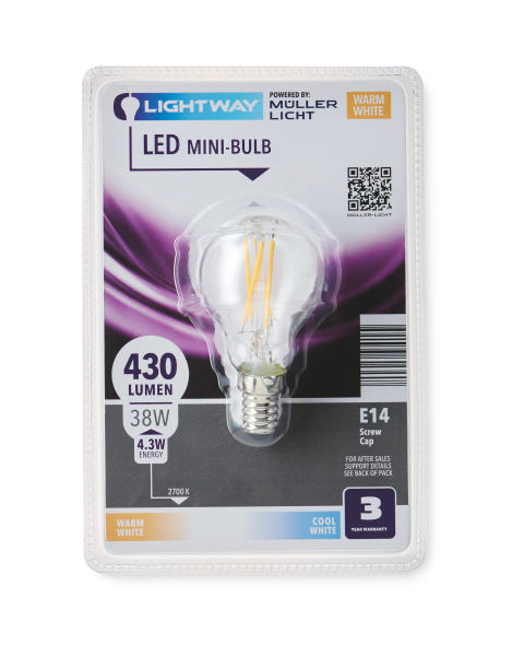 3W E14 Clear Mini-Globe LED Bulb