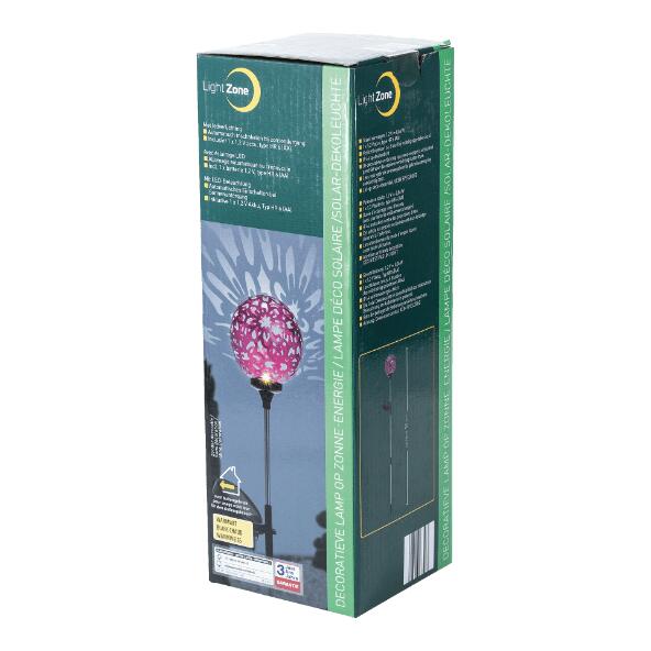 LIGHT ZONE(R) 				Lampe LED décorative de jardin à énergie solaire