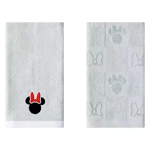 2 Pack Cotton Hand Towels - Minnie, Gray