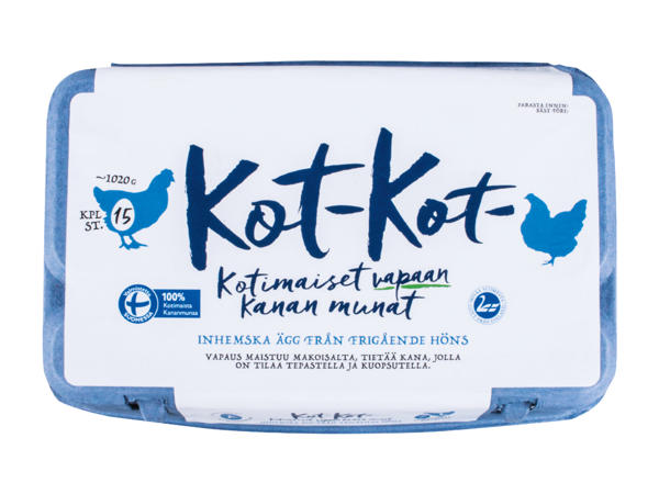 Kot-Kot-Kotimaiset Vapaan kanan munat