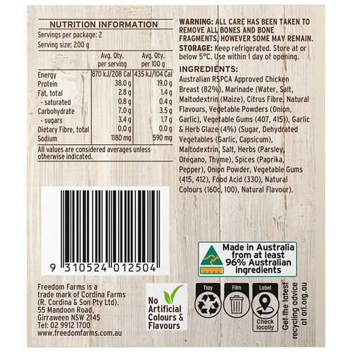 RSPCA Approved Chicken Breast Steaks 400g