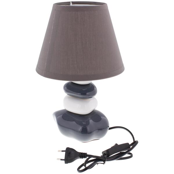 Tischlampe mit Kieselsteinen