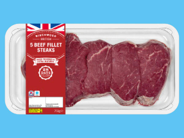 Birchwood 5 British Beef 28-Day Matured Fillet Steaks