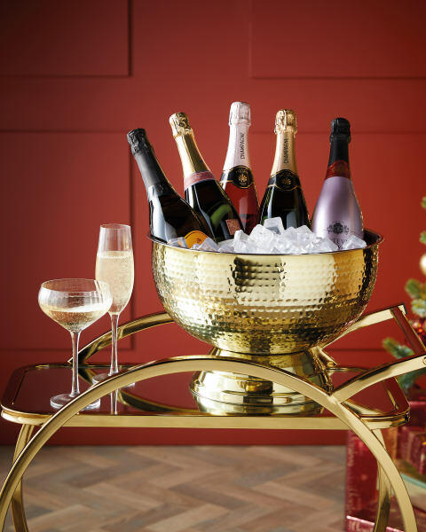 Gold Hammered Champagne Bowl