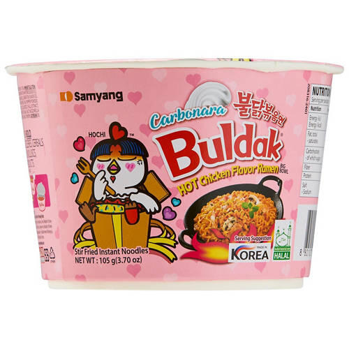 Buldak Hot Chicken Carbonara Ramen Noodles Bowl 105g